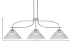 Cavella Three Light Island Pendant in Graphite with 12" Smoke Bubble Shade