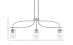 Cavella Three Light Island Pendant in Graphite with 4" Clear Bubble Shade