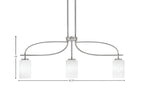 Cavella Three Light Island Pendant in Graphite with 4" White Marble Shade
