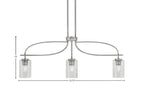 Cavella Three Light Island Pendant in Graphite with 4" Smoke Bubble Shade