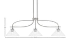 Cavella Three Light Island Pendant in Graphite with 10" Clear Bubble Shade