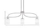 Cavella Three Light Island Pendant in Graphite with 4" White Muslin Shade