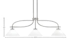 Cavella Three Light Island Pendant in Graphite with 10" White Muslin Shade