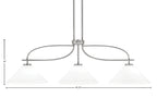 Cavella Three Light Island Pendant in Graphite with 12" White Muslin Shade