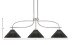 Cavella Three Light Island Pendant in Graphite with 12" Black Matrix Shade