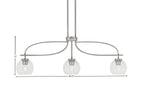 Cavella Three Light Island Pendant in Graphite with 5.75" Clear Bubble Shade
