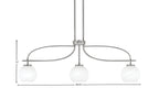 Cavella Three Light Island Pendant in Graphite with 5.75" White Marble Shade