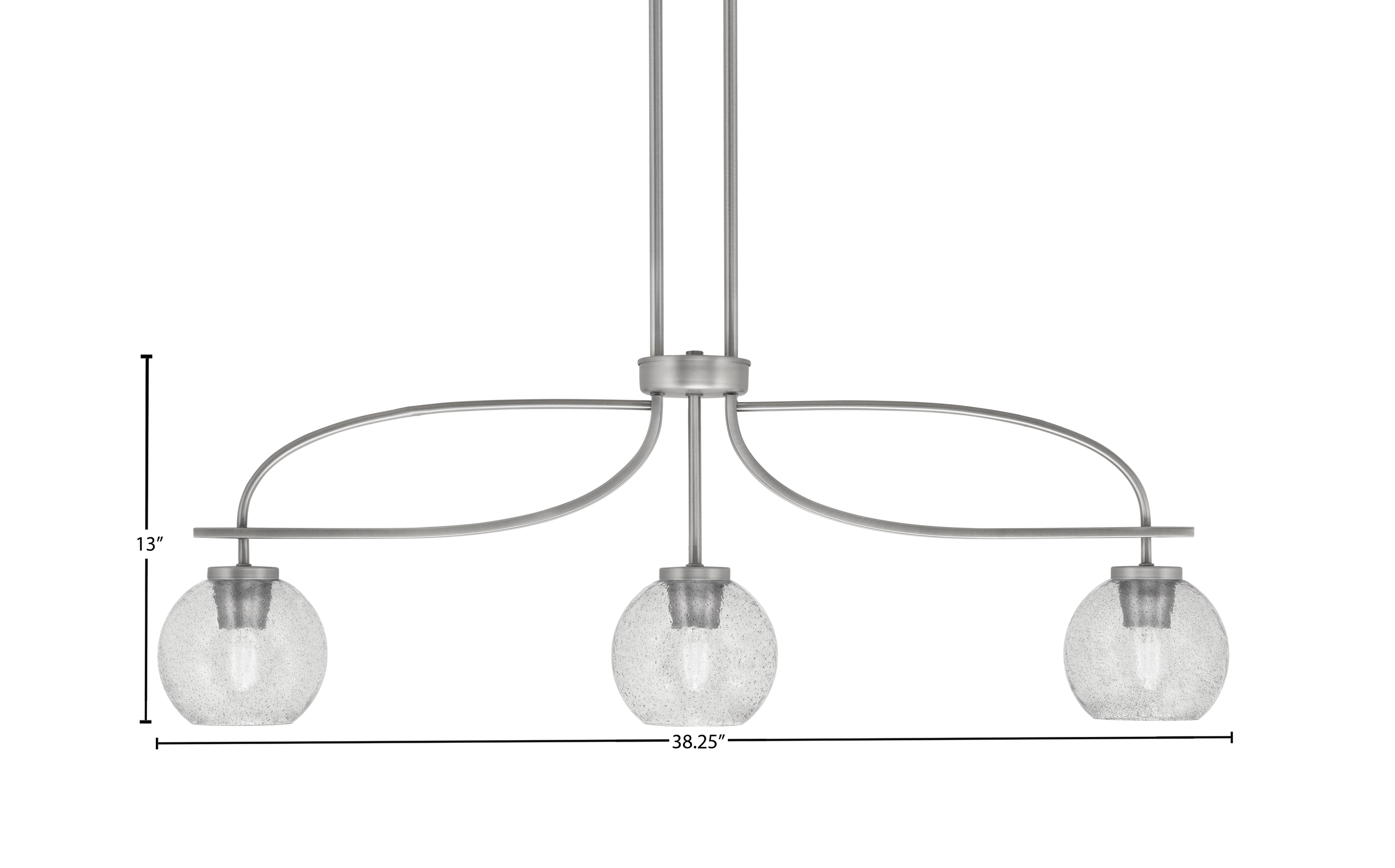 Cavella Three Light Island Pendant in Graphite with 5.75" Smoke Bubble Shade