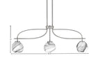 Cavella Three Light Island Pendant in Graphite with 5.75" Onyx Swirl Shade