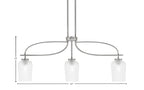 Cavella Three Light Island Pendant in Graphite with 5" Clear Textured Shade
