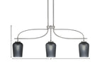 Cavella Three Light Island Pendant in Graphite with 5" Smoke Textured Shade