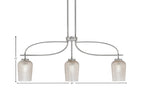 Cavella Three Light Island Pendant in Graphite with 5" Silver Textured Shade
