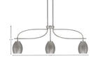 Cavella Three Light Island Pendant in Graphite with 5" Graphite Oval Metal Shades Shade