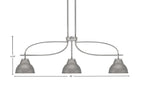 Cavella Three Light Island Pendant in Graphite with 7" Graphite Double Bubble Metal Shades Shade