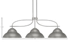 Cavella Three Light Island Pendant in Graphite with 13" Graphite Double Bubble Metal Shades Shade