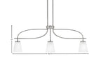 Cavella Three Light Island Pendant in Graphite with 4.5" Square White Muslin Shade