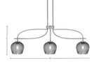 Cavella Three Light Island Pendant in Graphite with 6" Smoke Textured Shade