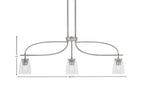 Cavella Three Light Island Pendant in Graphite with 4.5" Square Clear Bubble Shade