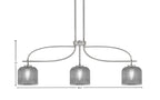 Cavella Three Light Island Pendant in Graphite with 6" Smoke Textured Shade