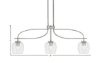Cavella Three Light Island Pendant in Graphite with 6" Clear Bubble Shade