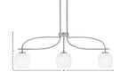 Cavella Three Light Island Pendant in Graphite with 6" White Marble Shade