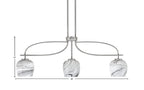 Cavella Three Light Island Pendant in Graphite with 6" Onyx Swirl Shade
