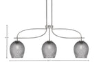 Cavella Three Light Island Pendant in Graphite with 7.5" Smoke Textured Shade