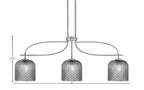 Cavella Three Light Island Pendant in Graphite with 7" Smoke Textured Shade