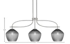 Cavella Three Light Island Pendant in Graphite with 9" Smoke Textured Shade