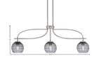 Cavella Three Light Island Pendant in Graphite with 6" Smoke Ribbed Shade