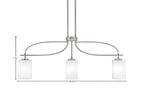 Cavella Three Light Island Pendant in Graphite with 4" Square White Muslin Shade