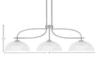 Cavella Three Light Island Pendant in Graphite with 13" Clear Ribbed Shade