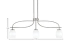 Cavella Three Light Island Pendant in Graphite with 5" White Linen Shade