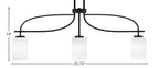 Cavella Three Light Island Pendant in Matte Black with 4" White Marble Shade