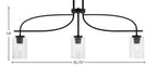 Cavella Three Light Island Pendant in Matte Black with 4" Smoke Bubble Shade