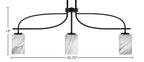 Cavella Three Light Island Pendant in Matte Black with 4" Onyx Swirl Shade