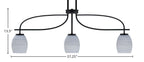 Cavella Three Light Island Pendant in Matte Black with 5" Gray Matrix Shade