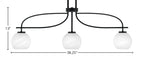 Cavella Three Light Island Pendant in Matte Black with 5.75" White Marble Shade