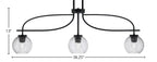 Cavella Three Light Island Pendant in Matte Black with 5.75" Smoke Bubble Shade