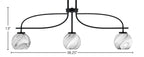 Cavella Three Light Island Pendant in Matte Black with 5.75" Onyx Swirl Shade