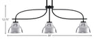 Cavella Three Light Island Pendant in Matte Black with 7" Chrome Double Bubble Metal Shade Shade