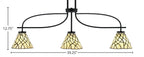 Cavella Three Light Island Pendant in Matte Black with 7" Sandhill Art Glass Shade