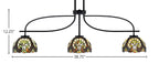 Cavella Three Light Island Pendant in Matte Black with 7" Ivory Cypress Art Glass Shade
