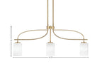 Cavella Three Light Island Pendant in New Age Brass with 4" White Marble Shade