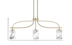 Cavella Three Light Island Pendant in New Age Brass with 4" Onyx Swirl Shade