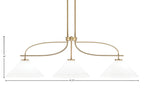 Cavella Three Light Island Pendant in New Age Brass with 12" White Muslin Shade