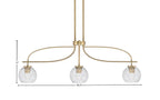 Cavella Three Light Island Pendant in New Age Brass with 5.75" Smoke Bubble Shade