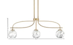 Cavella Three Light Island Pendant in New Age Brass with 5.75" Onyx Swirl Shade
