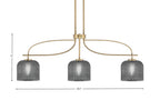 Cavella Three Light Island Pendant in New Age Brass with 6" Smoke Textured Shade