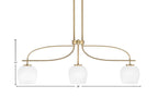 Cavella Three Light Island Pendant in New Age Brass with 6" White Marble Shade